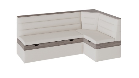 Скамья Угловая со Спальным Местом «Корса» (Дуб Сонома Трюфель/Кожзам Кремово-Бежевый)