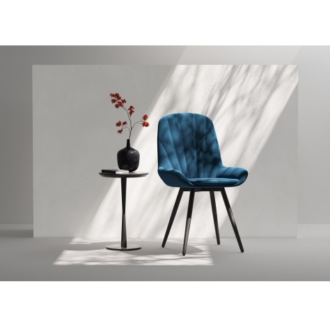 Комплект стульев Юкки (2 шт), черный велюр какао