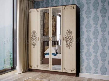 Шкаф 4-х Створчатый Жаклин  Венге/Белфорт (Ш-1600 х В-2216 х Г-540 мм)