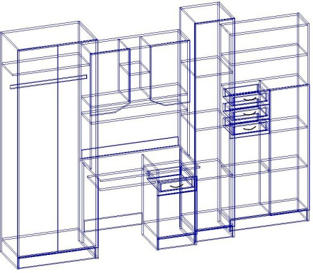 Стенка Юнга МДФ (Ш- 3000 х В- 2000 см х Г- 570 мм)/Разные Цвета