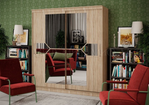 Шкаф-Купе Элвис (Ш-1500/1700/2000×В-2200хГ-650 мм)/Разные Цвета